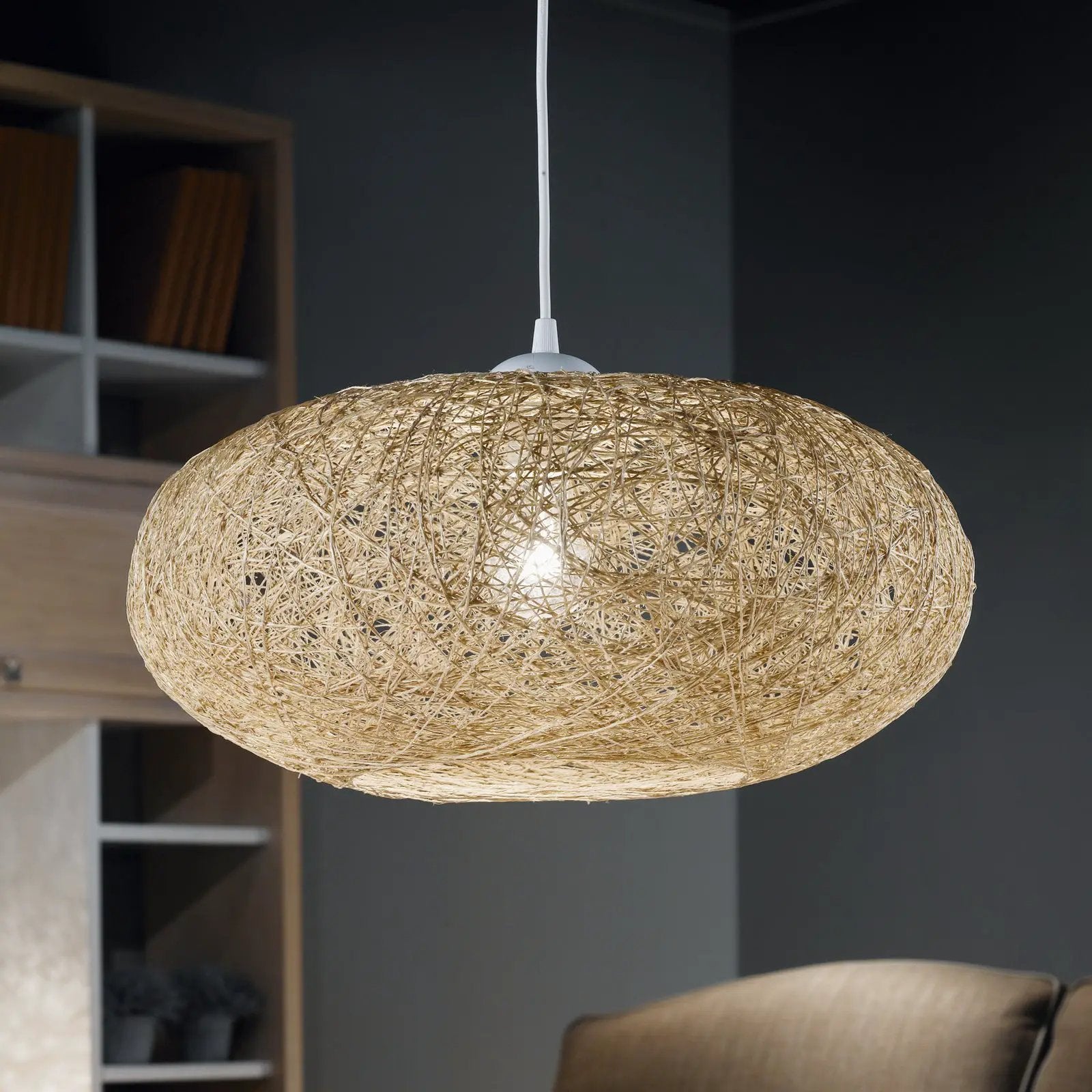 Fabric Campilo hanging light in beige