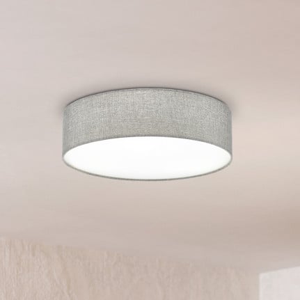 Grey Pasteri ceiling lamp with linen shade 57 cm