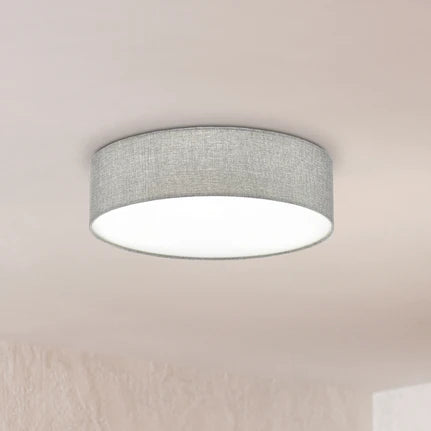 Grey Pasteri ceiling lamp with linen shade 57 cm
