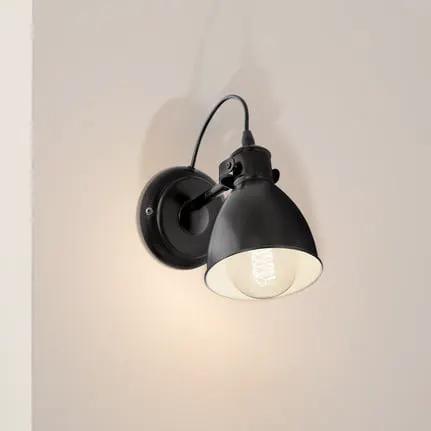 Priddy vintage wall lamp, black