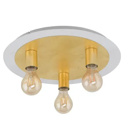 Passano LED ceiling light, 3-bulb, gold