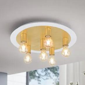 Passano LED ceiling light, 6-bulb, gold