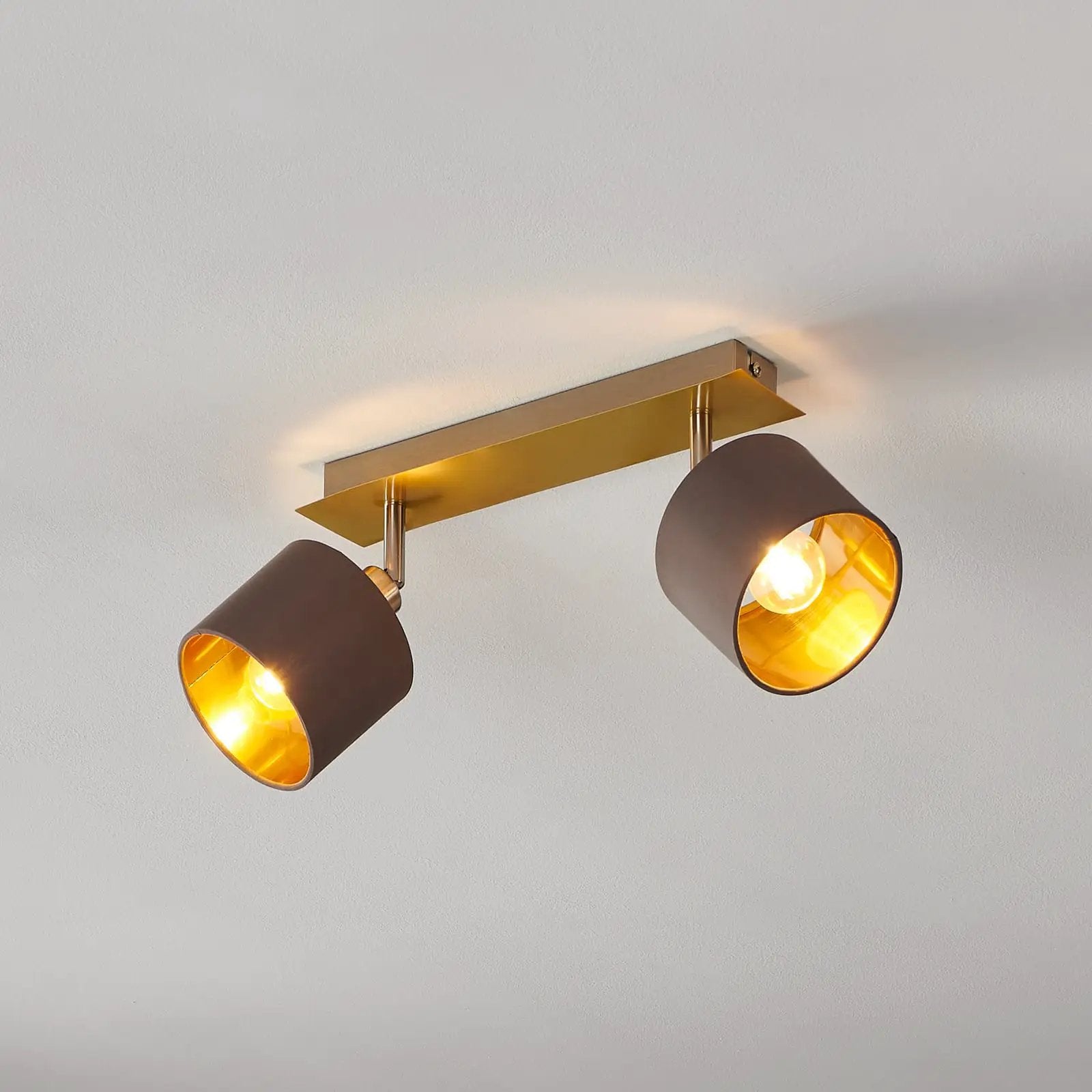 Valbiano ceiling light cappuccino and gold, 2-bulb