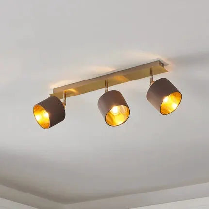 Valbiano ceiling lamp cappuccino and gold, 3-bulb