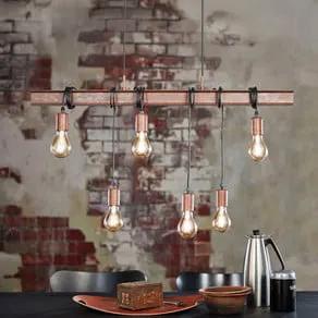 Townshend 4 hanging lamp in dark brown