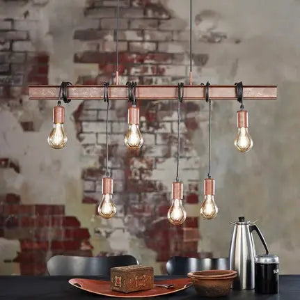 Townshend 4 hanging lamp in dark brown