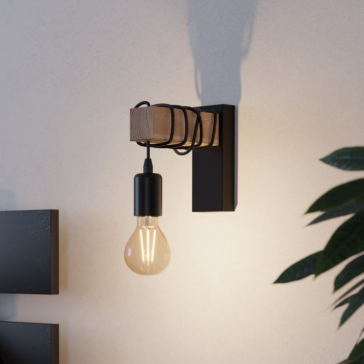 Townshend wall light with a wooden element