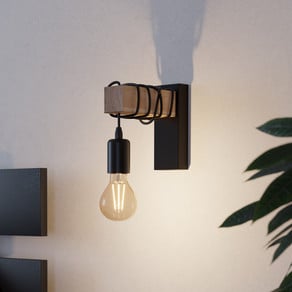 Townshend wall light with a wooden element