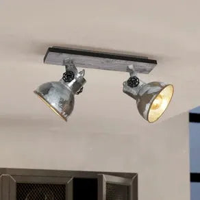 Barnstaple industrial ceiling light, 2-bulb