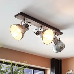 Barnstaple ceiling light industrial look, 3-bulb