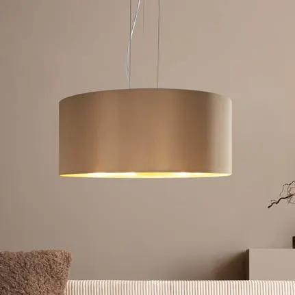 Maserlo pendant light round, taupe and gold