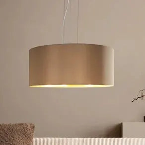 Maserlo pendant light round, taupe and gold