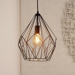 Carlton hanging light, cage, black, Ø 31 cm
