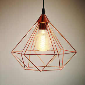 Tarbes pendant light, one-bulb 32.5 cm copper