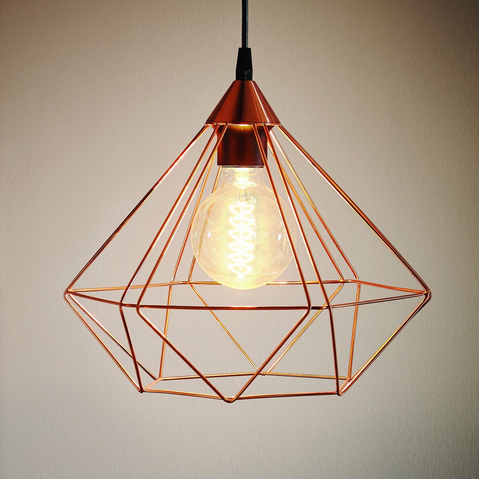 Tarbes pendant light, one-bulb 32.5 cm copper