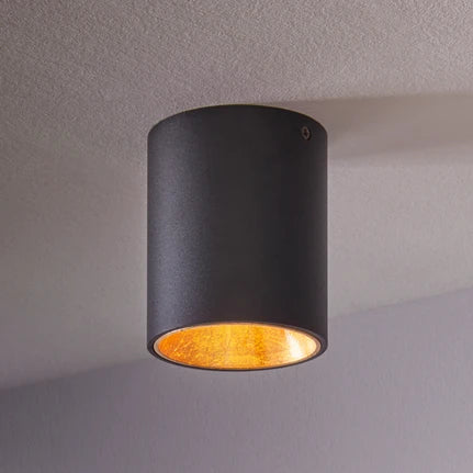 Polasso LED ceiling lamp round, black and gold