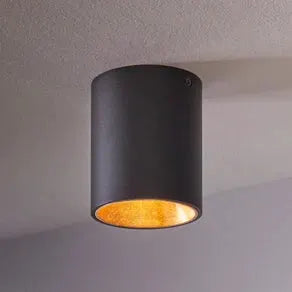 Polasso LED ceiling lamp round, black and gold