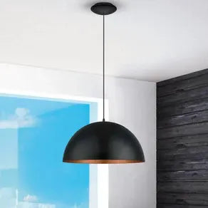 Gaetano 1 pendant light, Ø 53 cm, black/copper, steel