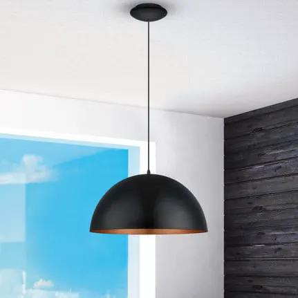 Gaetano 1 pendant light, Ø 53 cm, black/copper, steel