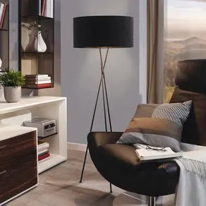 Fondachelli floor lamp with a black lampshade