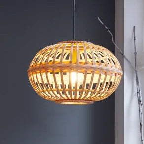 Amsfield hanging light from bamboo, oval shape