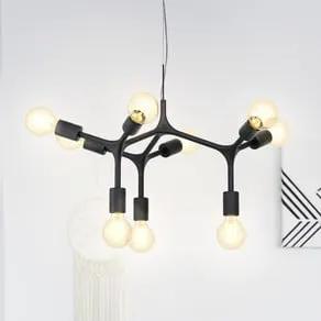 Bocadella 1 hanging light in black, 9-bulb