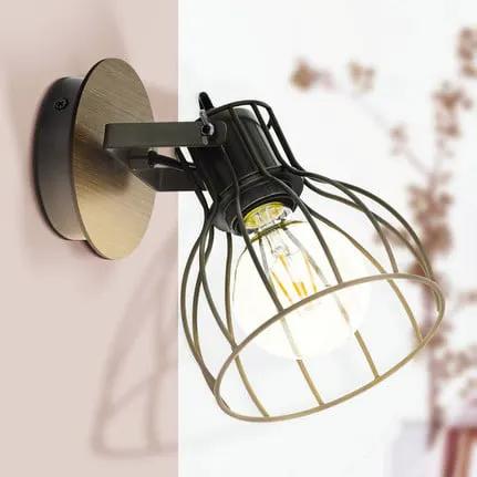 Sambatello wall lamp, 1-bulb, brown/silver