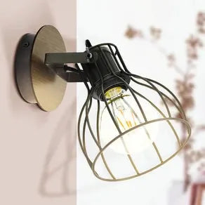 Sambatello wall lamp, 1-bulb, brown/silver