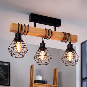 Ceiling light, Townshend 5, with 3 cage shades