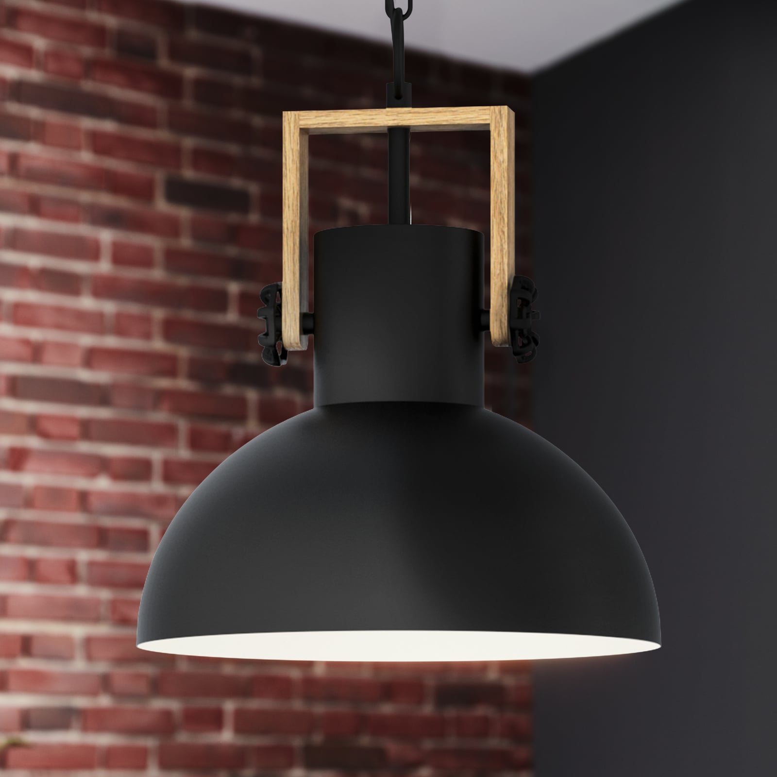 Lubenham hanging light, metal lampshade