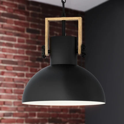 Lubenham hanging light, metal lampshade