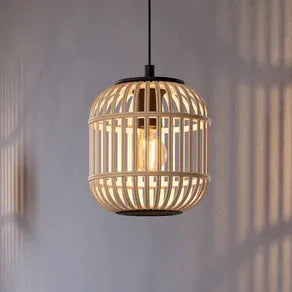 Bordesley pendant light, wooden lampshade, 21 cm