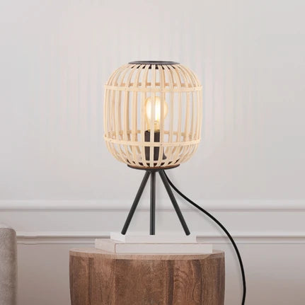 Bordesley table lamp, wooden lampshade