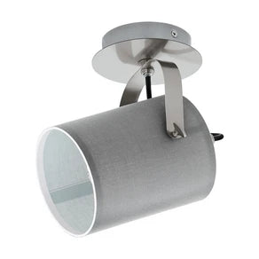 Villabate ceiling lamp, grey fabric lampshade