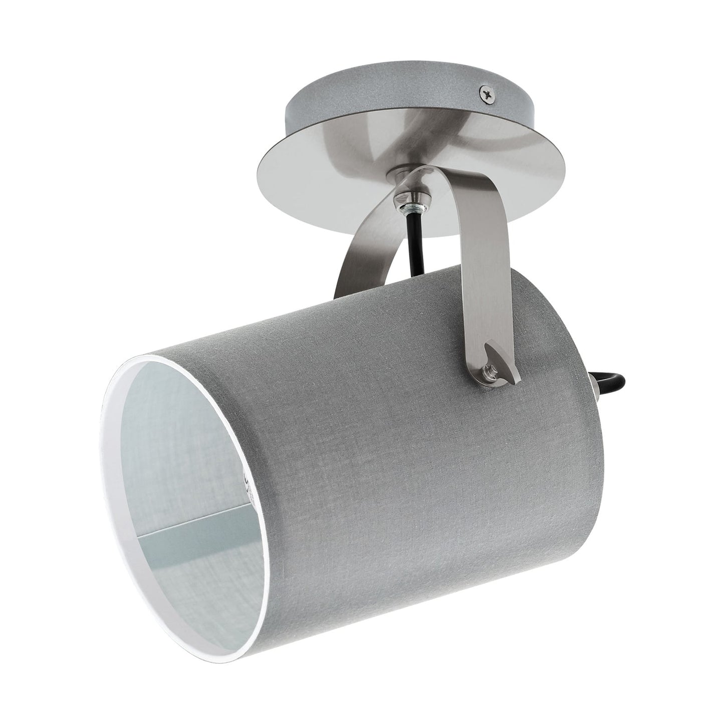 Villabate ceiling lamp, grey fabric lampshade