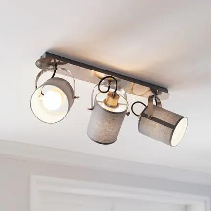 Ceiling spotlight Villabate and three cloth shades