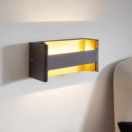 Feloniche LED wall lamp in black/gold