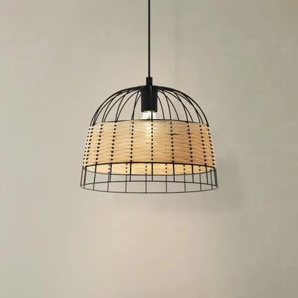 Anwick hanging light in steel/rattan, Ø 37 cm