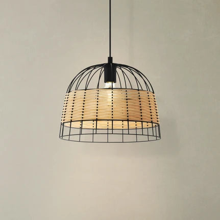 Anwick hanging light in steel/rattan, Ø 37 cm