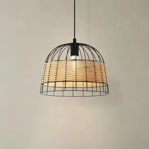 Anwick hanging light in steel/rattan, Ø 37 cm