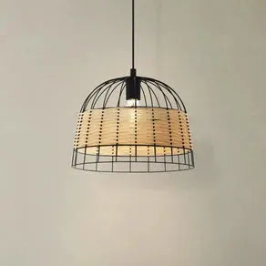 Anwick hanging light in steel/rattan, Ø 37 cm