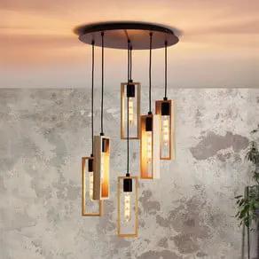 Littleton pendant lamp, six-bulb