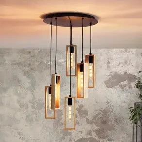 Littleton pendant lamp, six-bulb