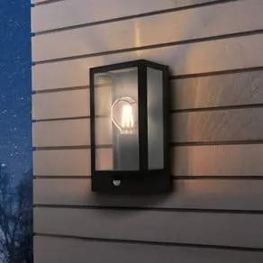 Alamonte outdoor wall light with sensor, black