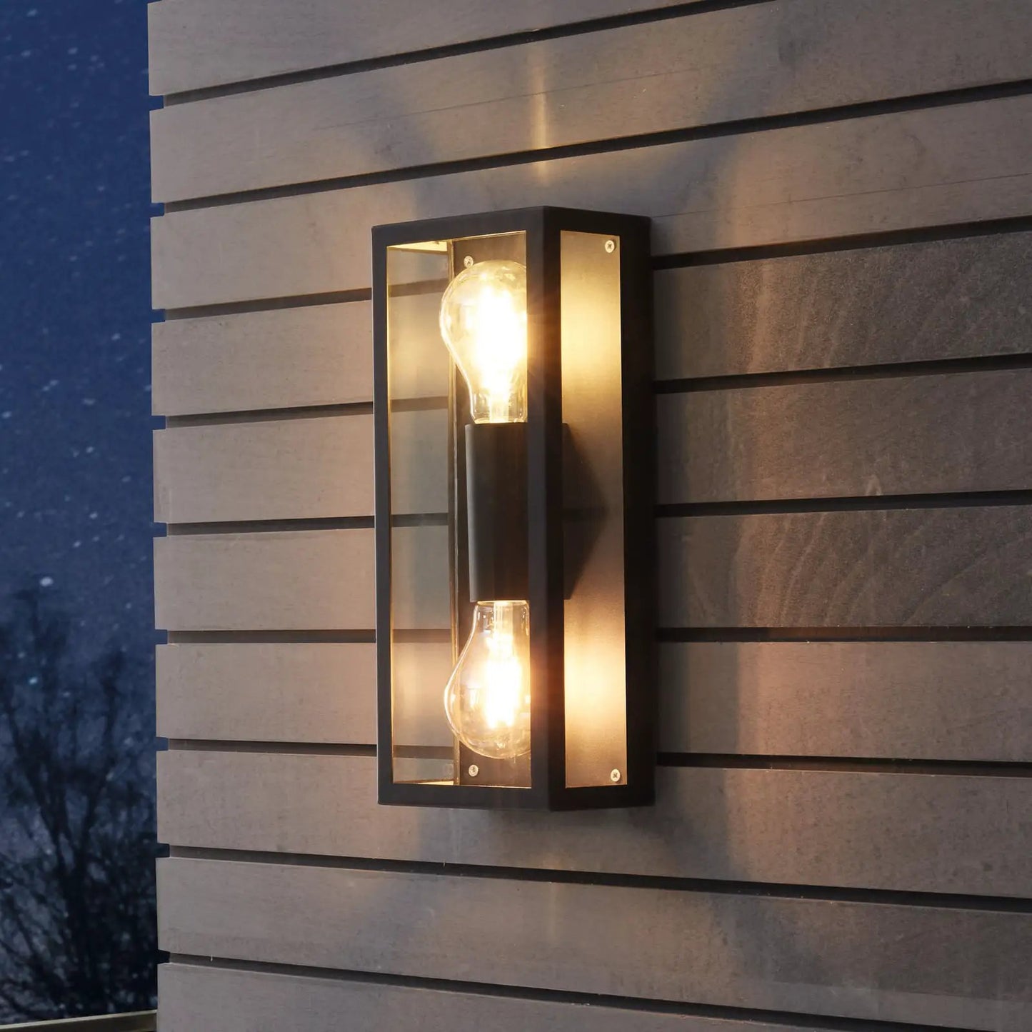 Alamonte 1 outdoor wall light 2-bulb rectangle