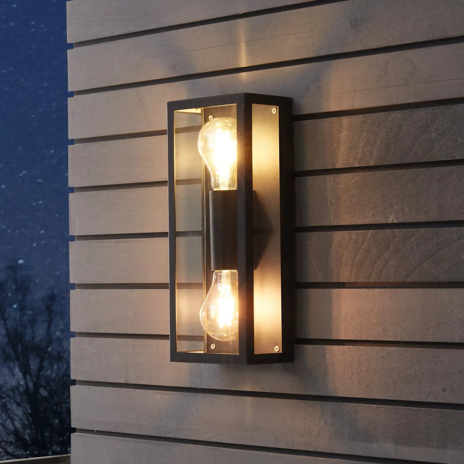 Alamonte 1 outdoor wall light 2-bulb rectangle