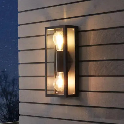 Alamonte 1 outdoor wall light 2-bulb rectangle
