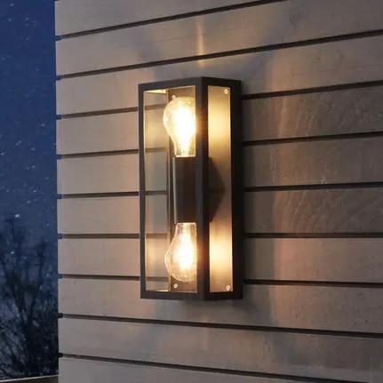 Alamonte 1 outdoor wall light 2-bulb rectangle