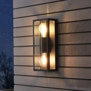 Alamonte 1 outdoor wall light 2-bulb rectangle