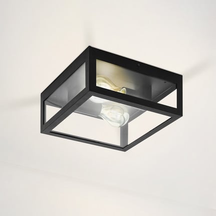 Amezola bathroom ceiling light, 2-bulb, black
